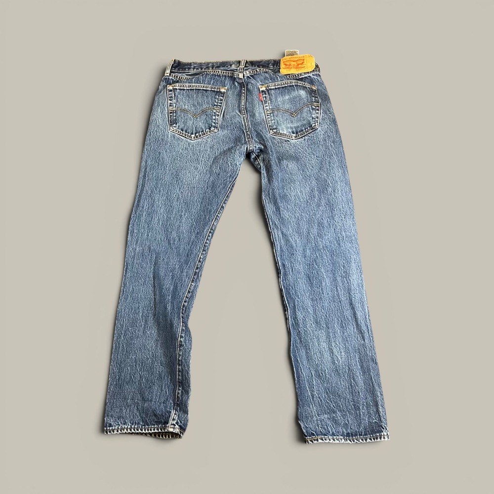 Levi's 501 Original Fit Straight Jeans Men 34x32 Blue Denim Button Fly